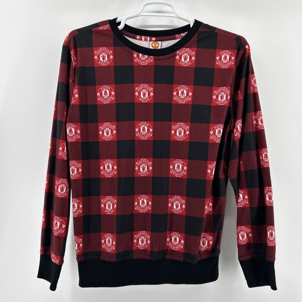 Manchester United Official Pullover Men's Medium Red Black Polyester W/Crest